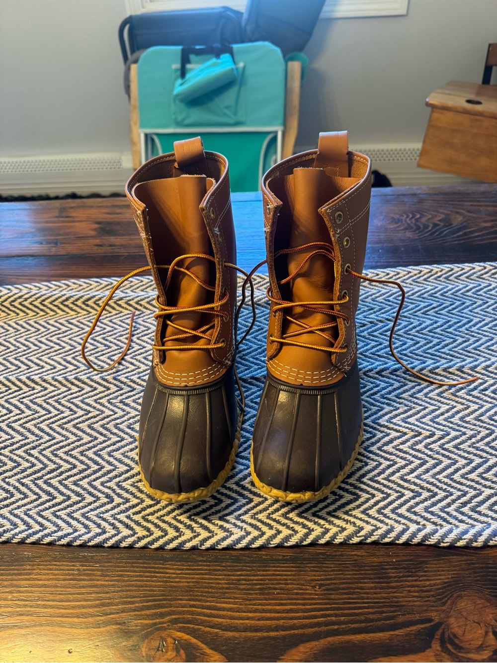 L.L. Bean Two-Tone Duck Boots - Brown and Dark Brown